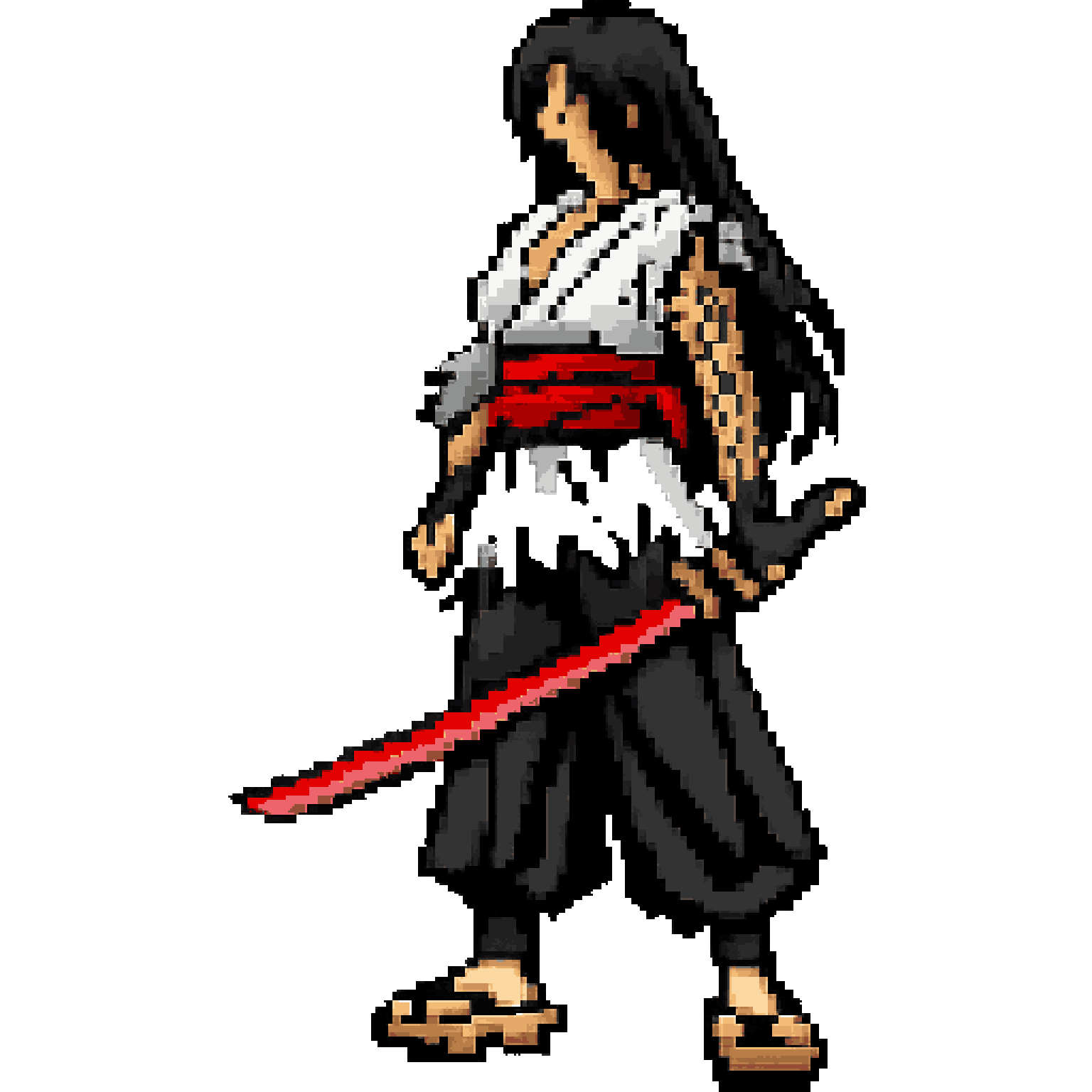 Female Onmyoji Warrior in Kimono pixel art