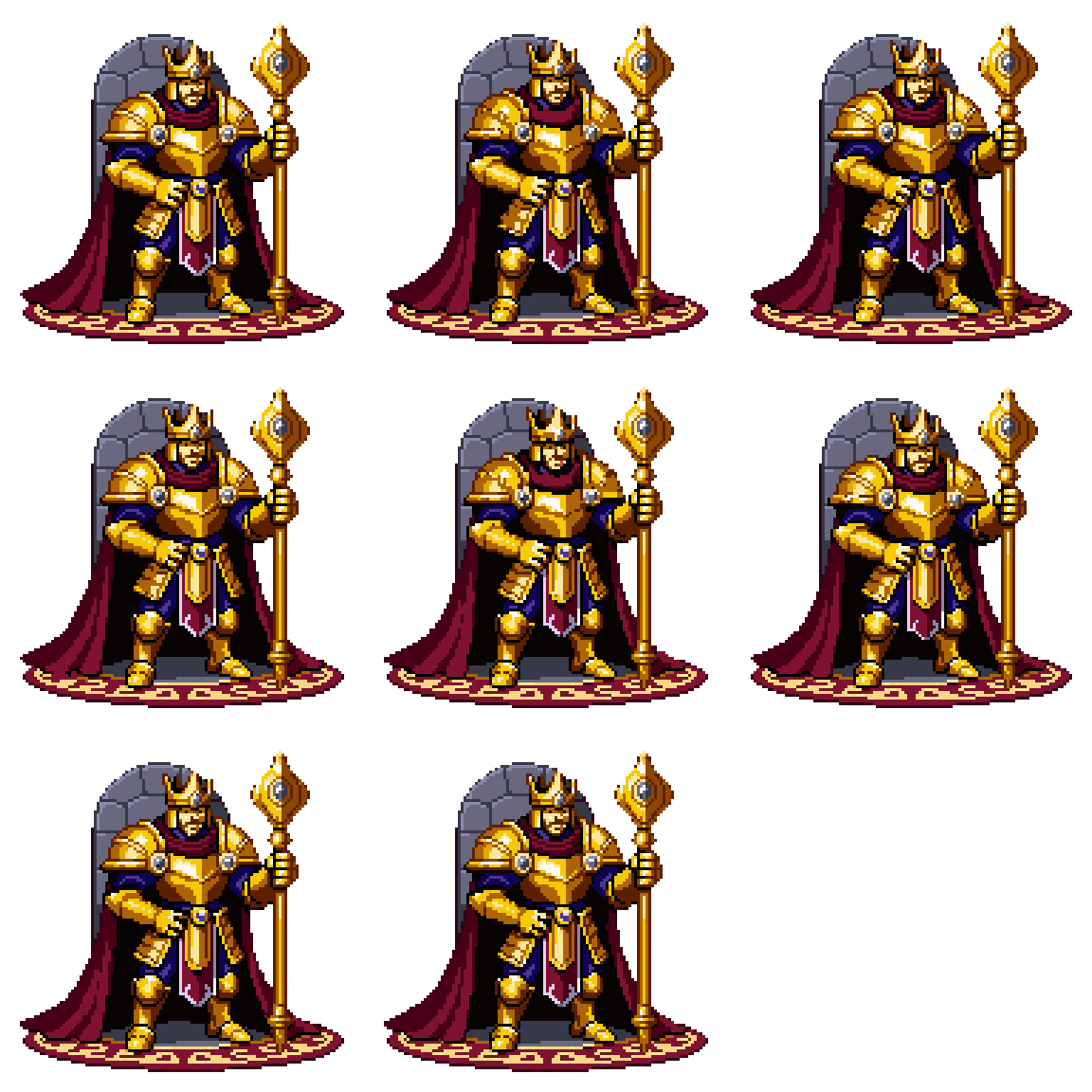 Grand Medieval King Sprite Idle pixel art