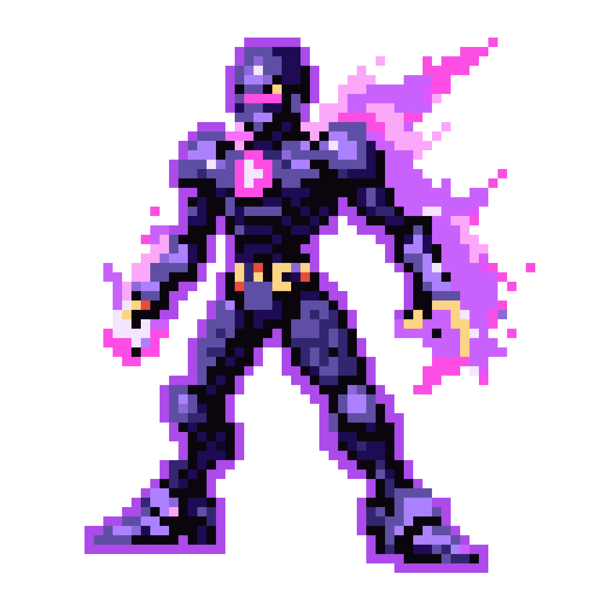 Black Stickman with Ultra Violet Aura pixel art