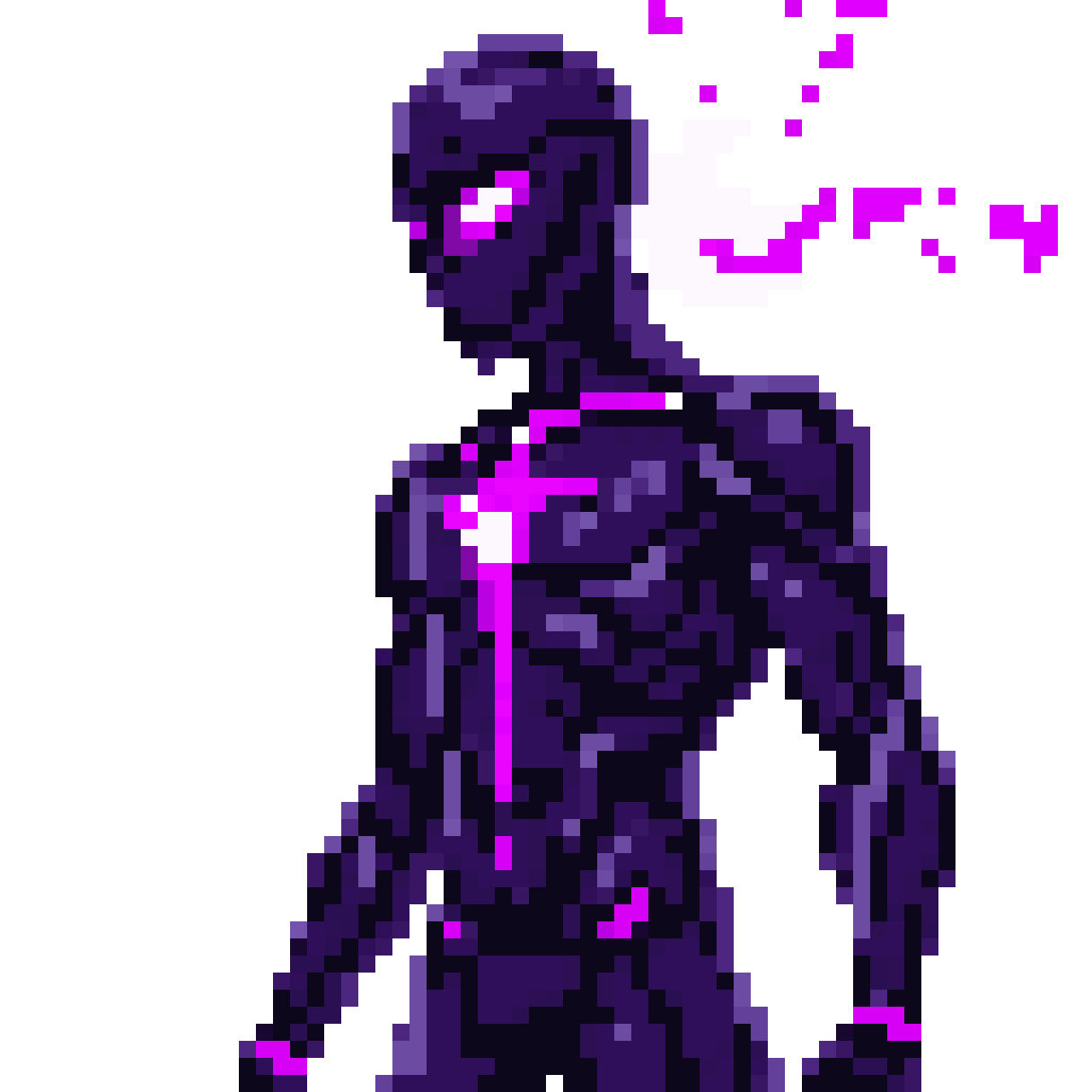 Black Stickman with Ultra Violet Aura pixel art