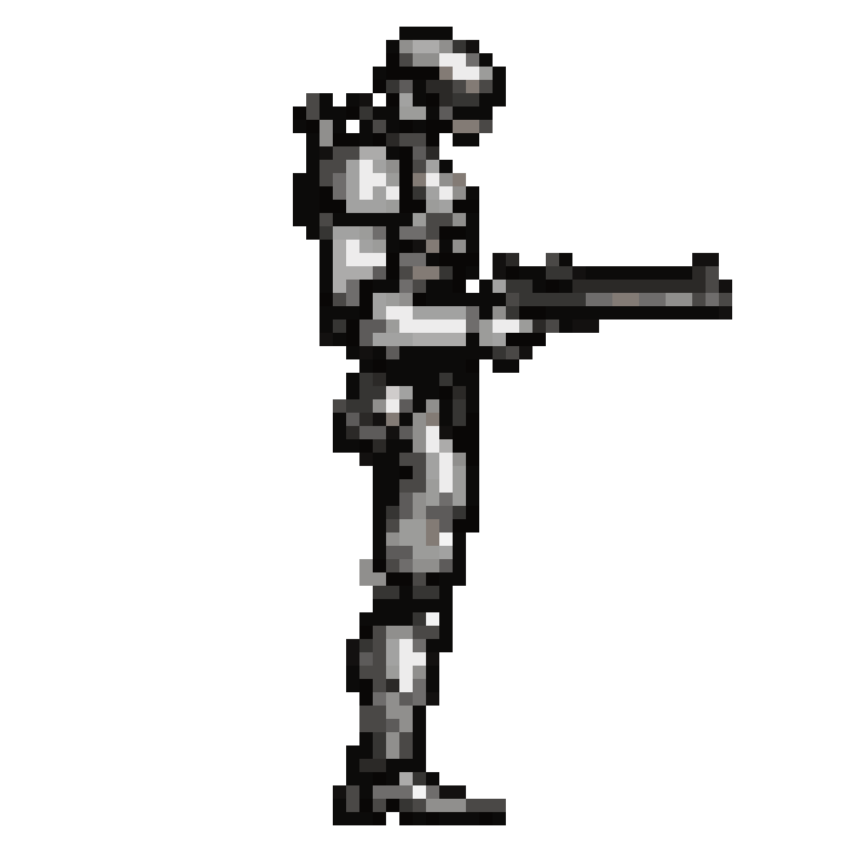 full side body shot of pixel art