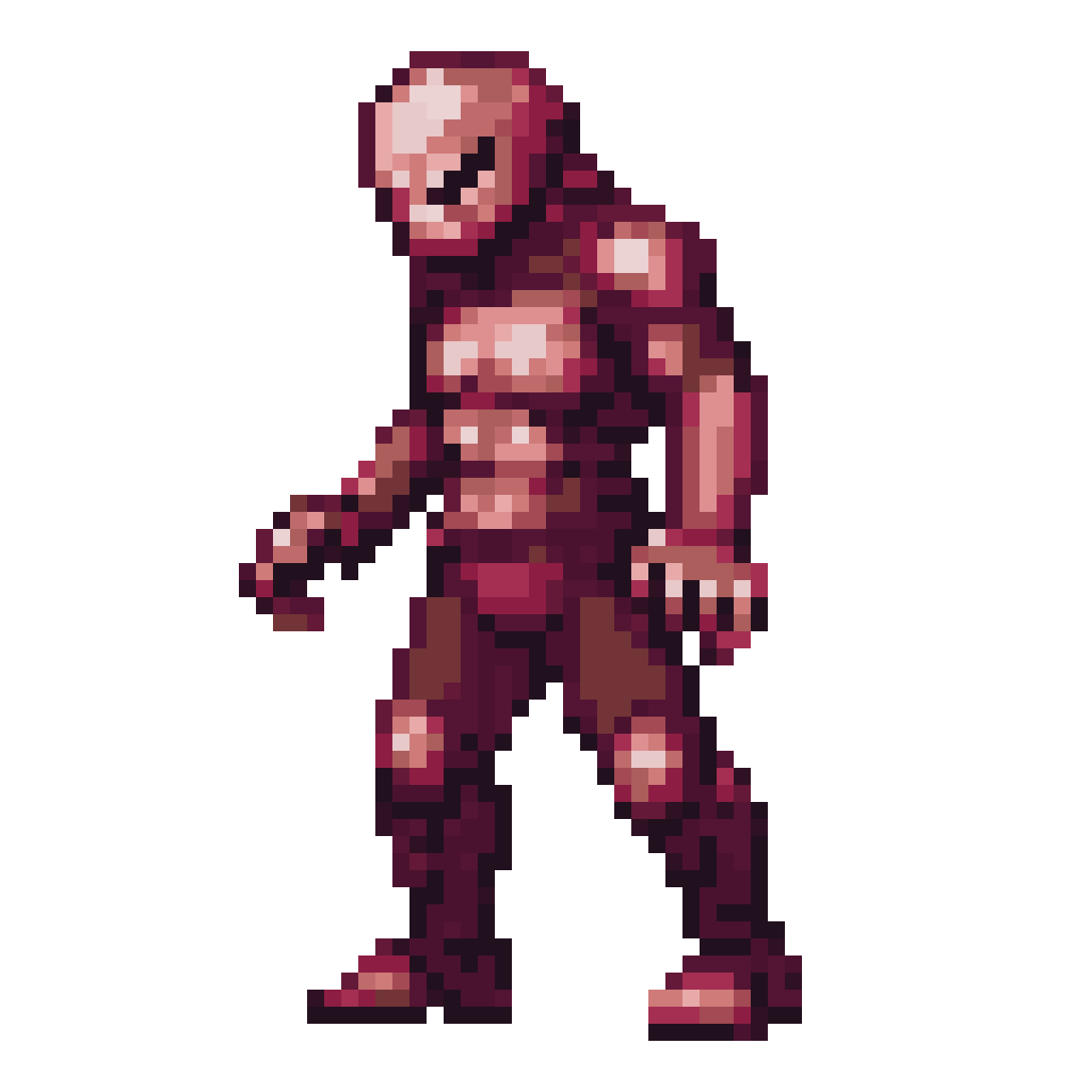 full side shot of a pixel art