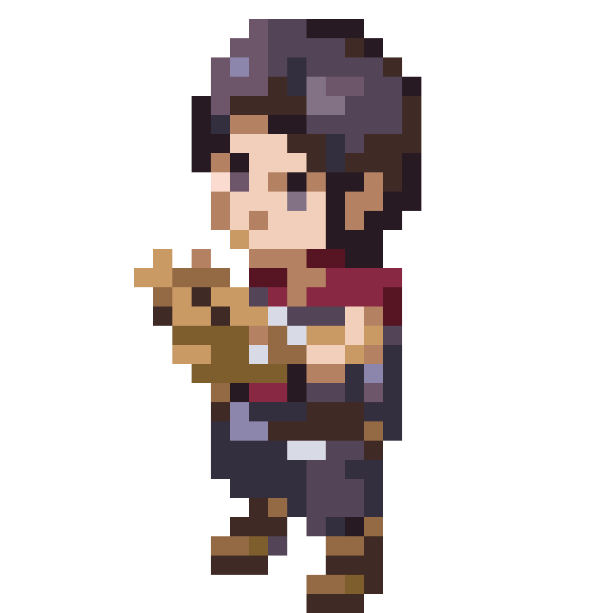 Bard Character Fighter with Harp pixel art