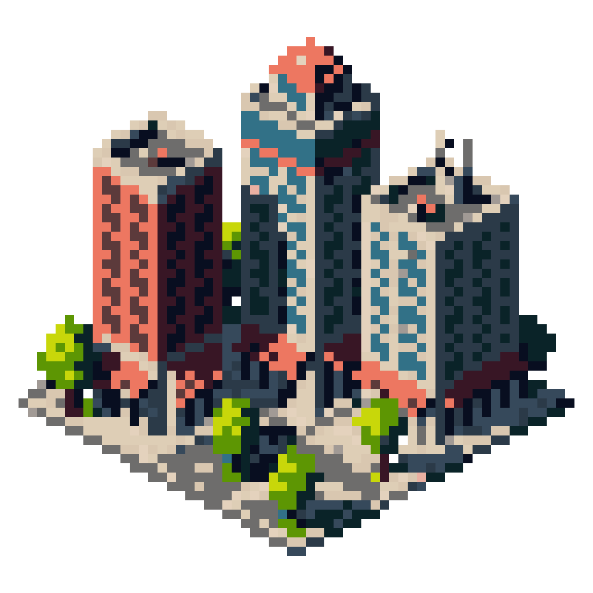 Urban City Tile Set pixel art