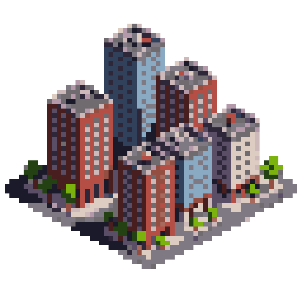Urban City Tile Set pixel art