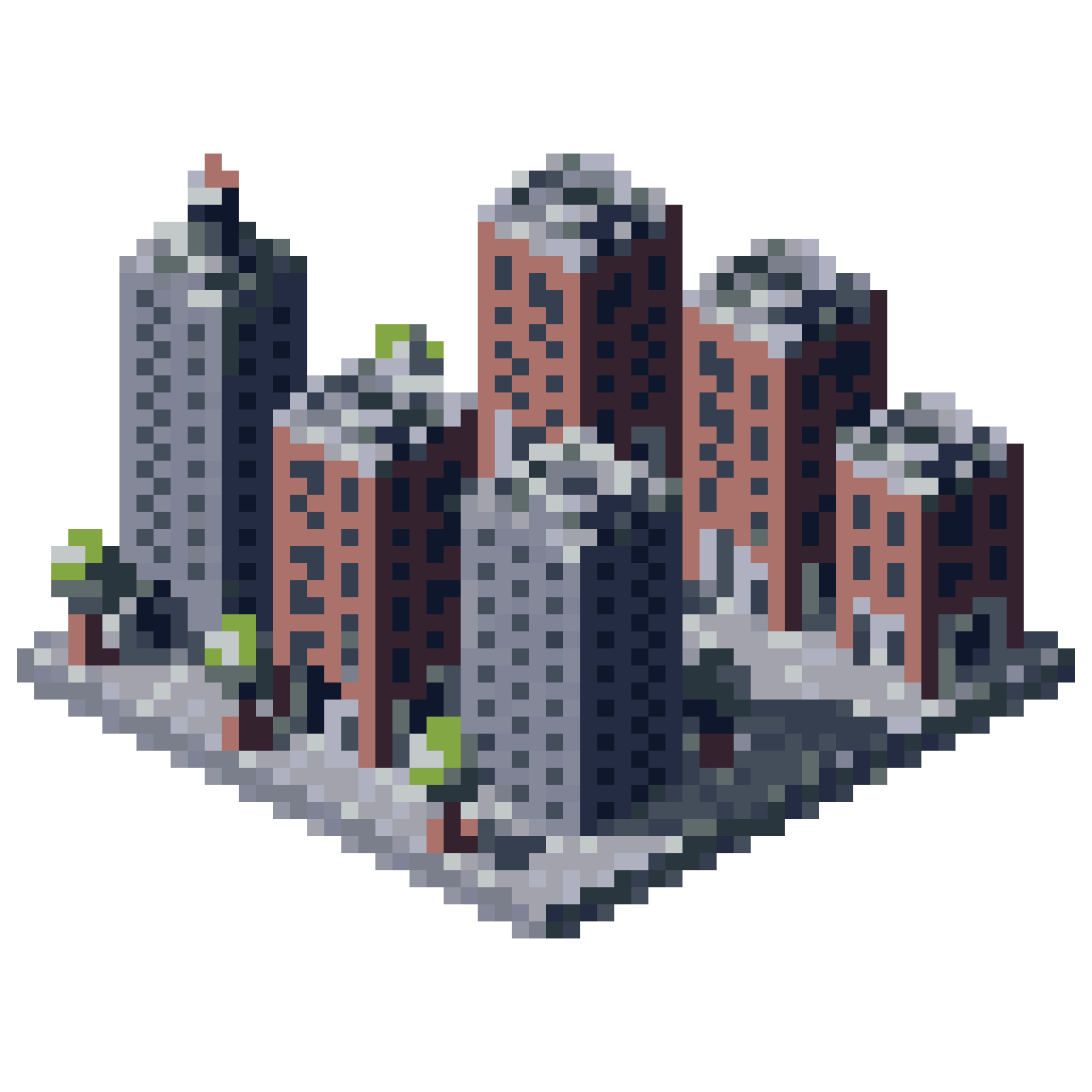 Urban City Tile Set pixel art