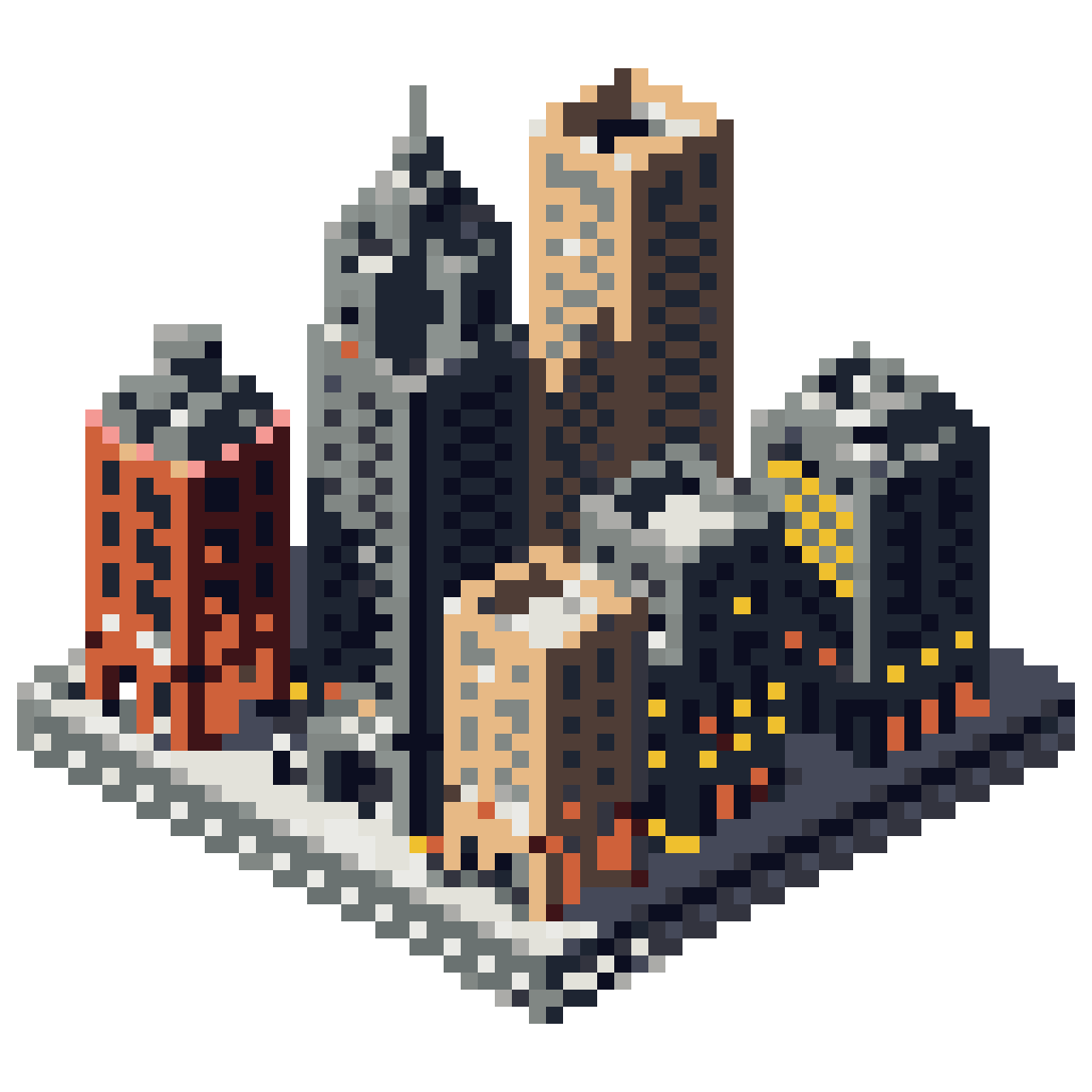 Urban City Tile Set pixel art