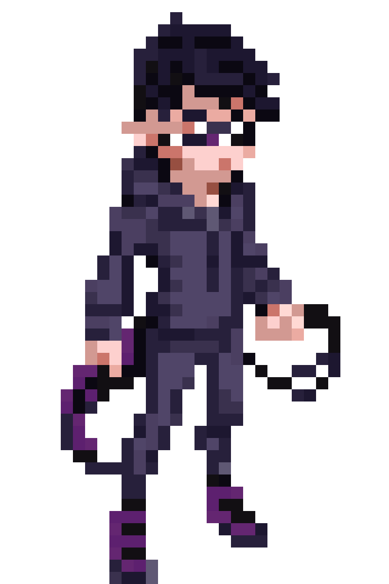 bat human with snake tail pixel art