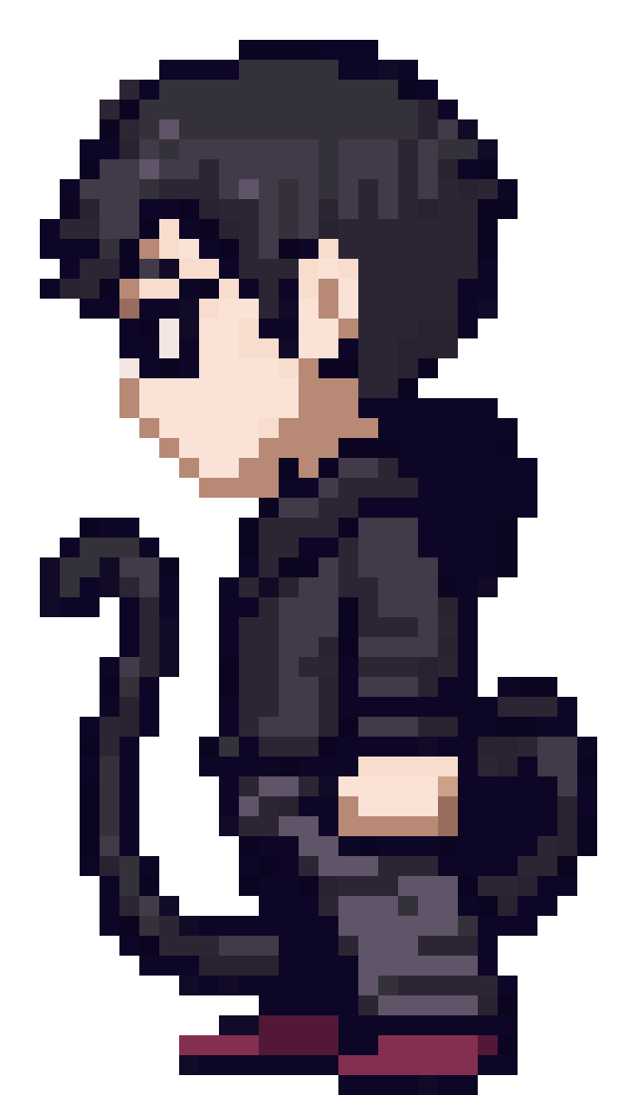 bat human with snake tail pixel art