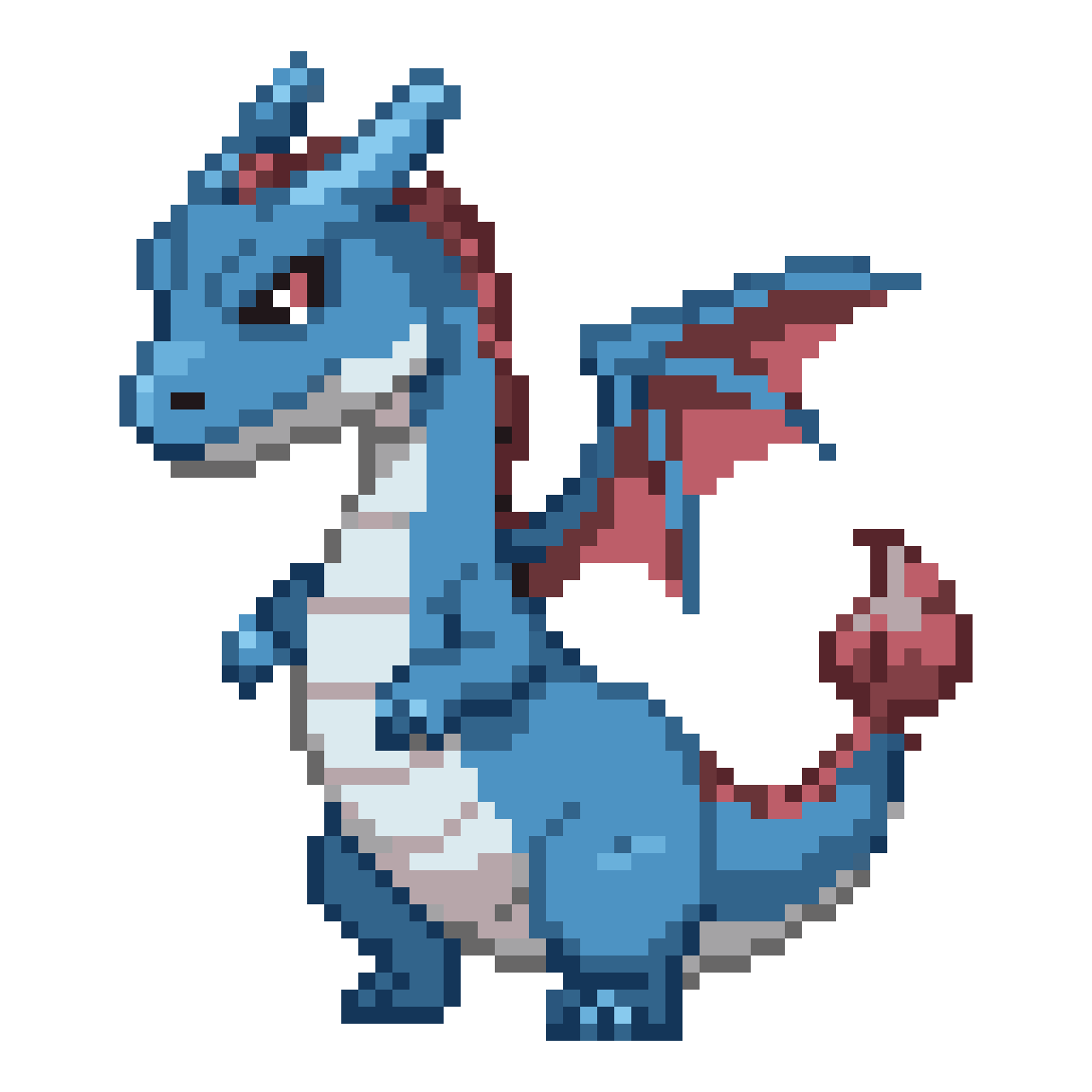 blue dragon with smooth scales pixel art