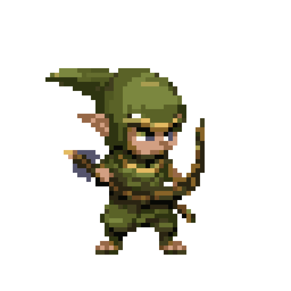a small goblin with arrow pixel art