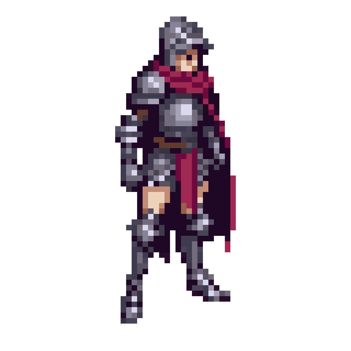female knight character pixel art