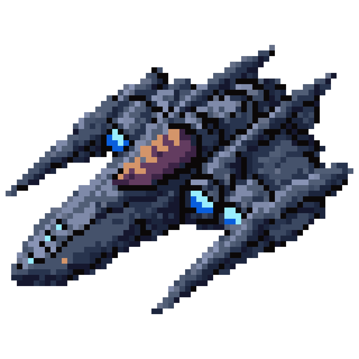 Futuristic Heavy Battle Spaceship pixel art