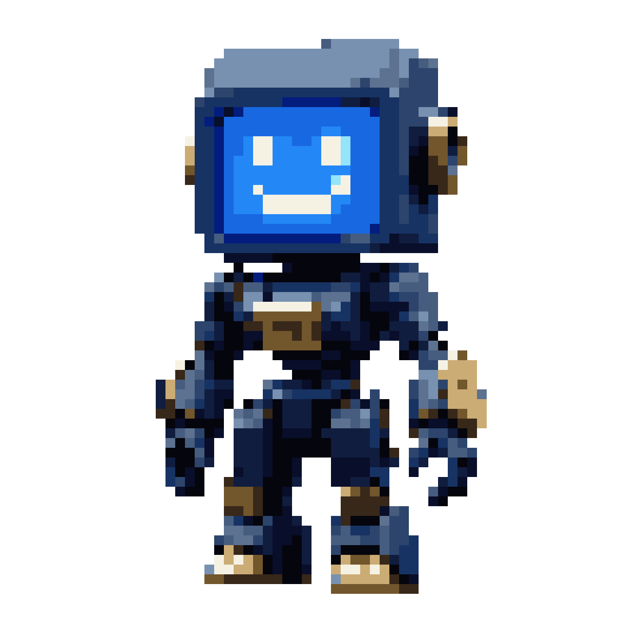 small cute robot character pixel art