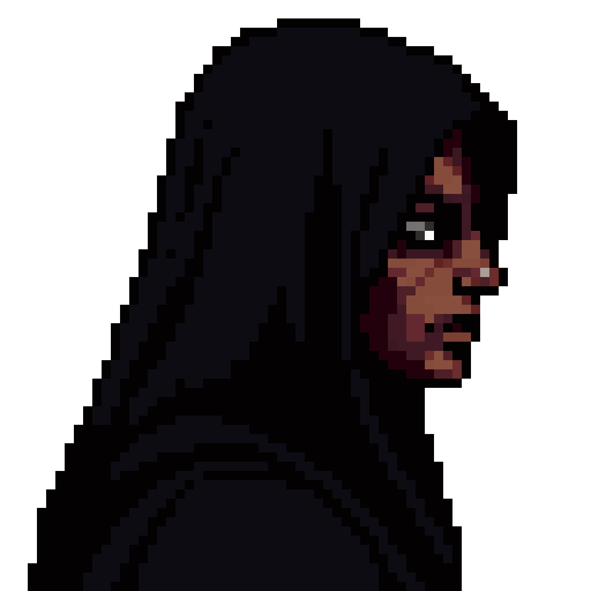 dark creepy woman pixel art