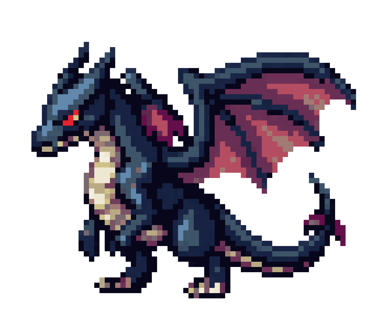 Dark Ghost Dragon with Evolutions pixel art