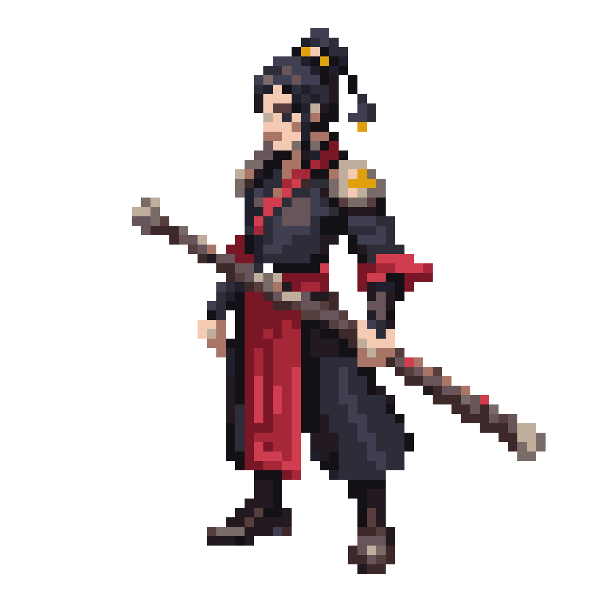 Chinese Wuxia/Xianxia Style Cultivator with pixel art