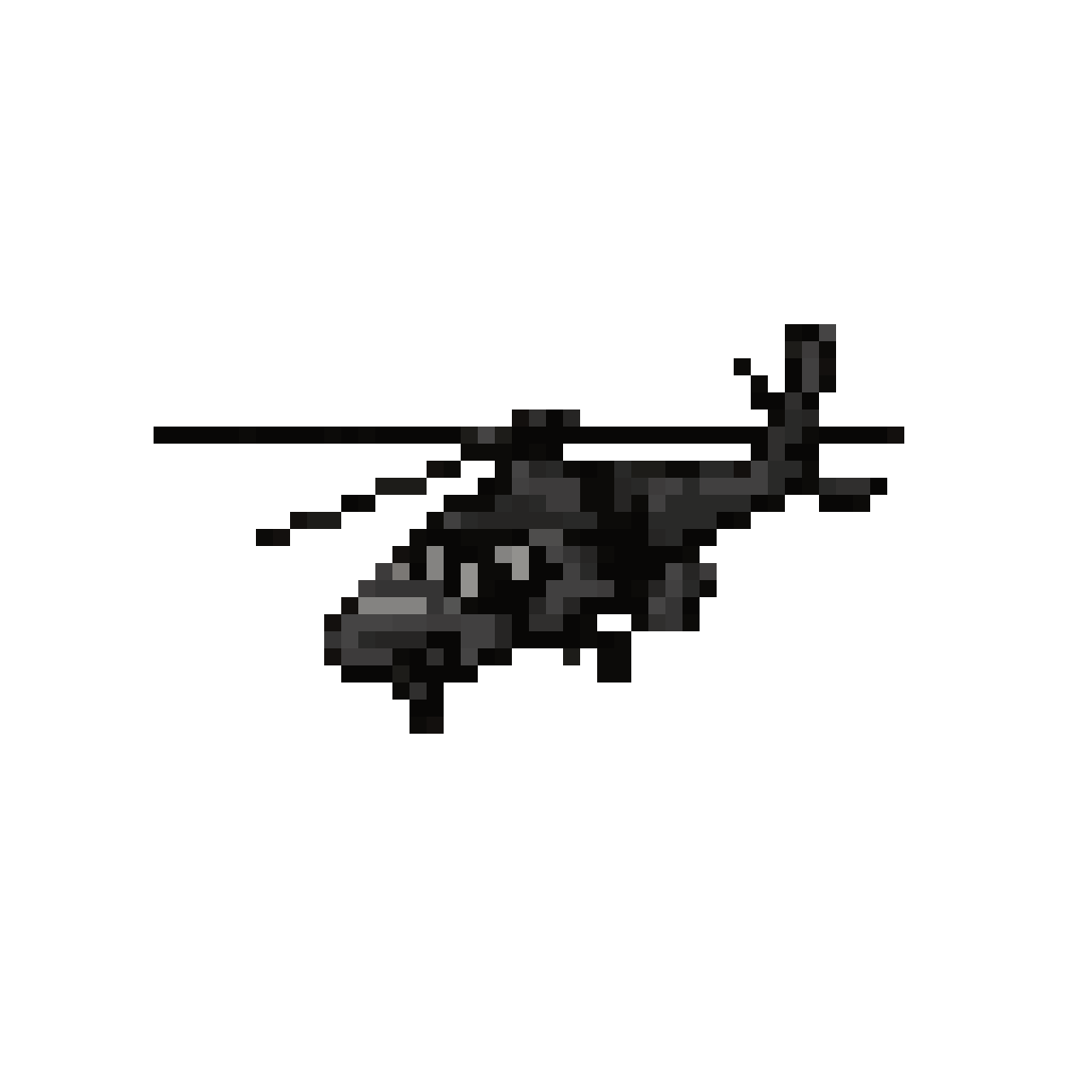 AH-64 Apache with Moving Rotors pixel art