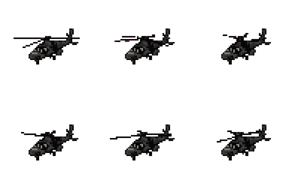 AH-64 Apache with Moving Rotors Idle pixel art