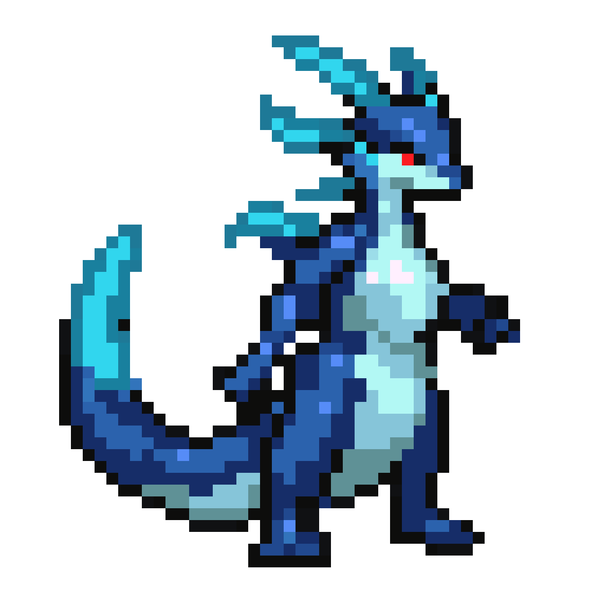 Fantasy Water Elemental Spirit pixel art