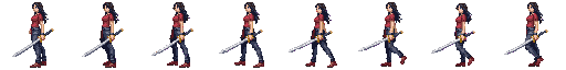 character walking forward, legs alternating pixel art