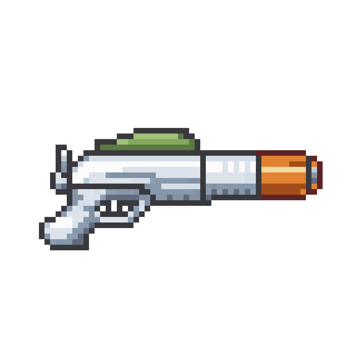 water gun minigun with color palette pixel art