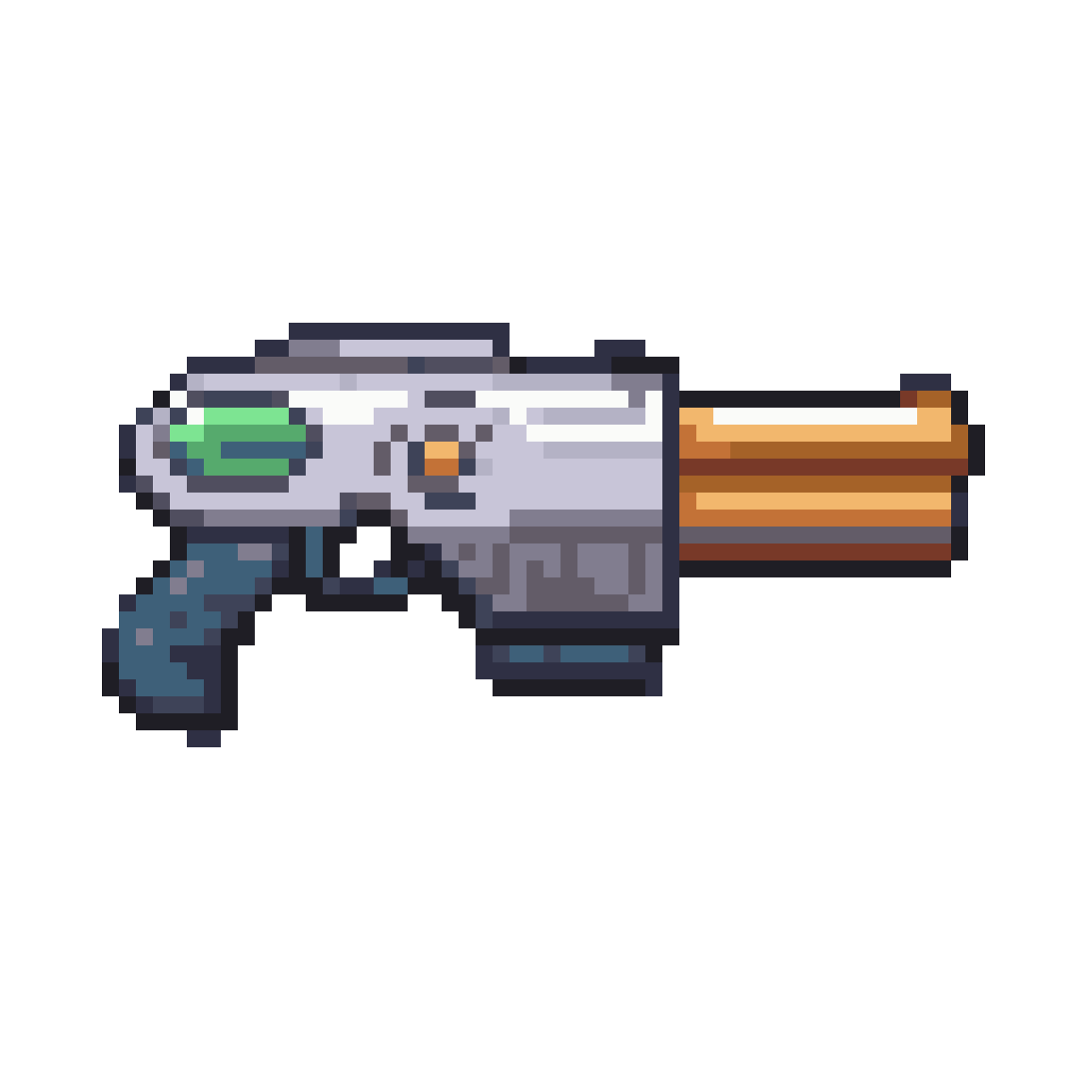 water gun minigun with color palette pixel art