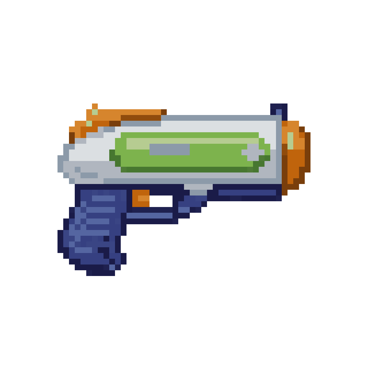water gun minigun with color palette pixel art