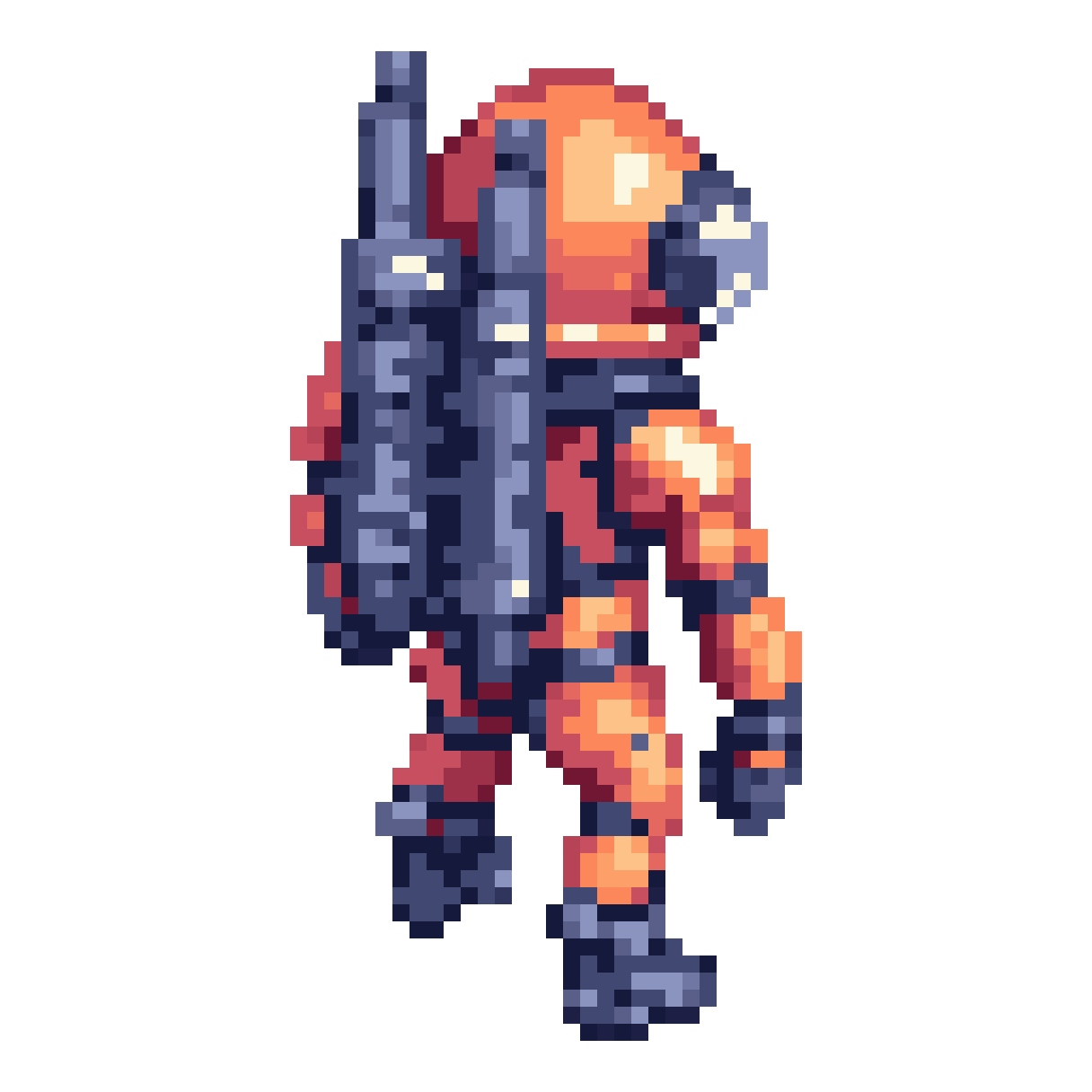 Astronaut Viewed from Above and Side pixel art