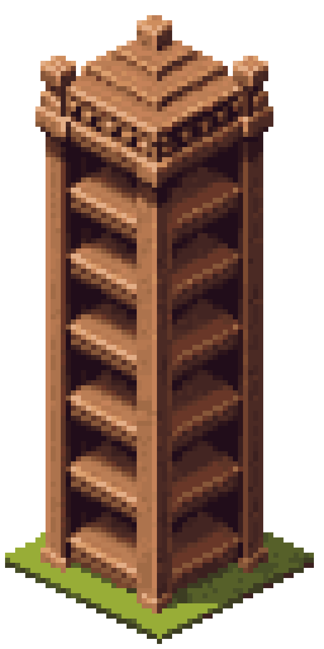empty high wooden storage shelf medieval pixel art