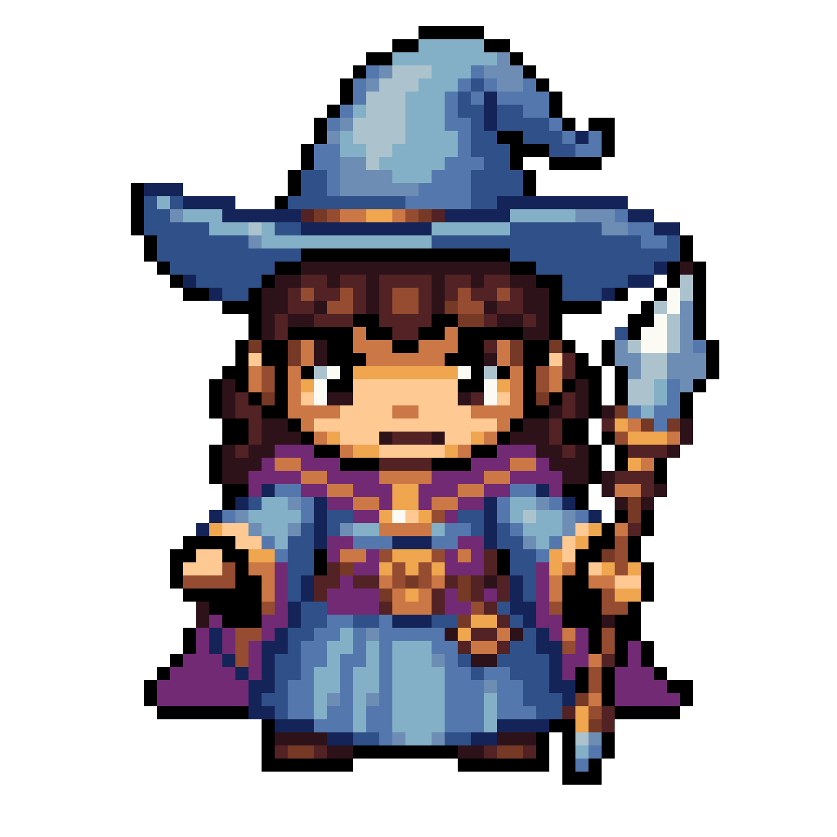 animation of a wizard in pixel art pixel art