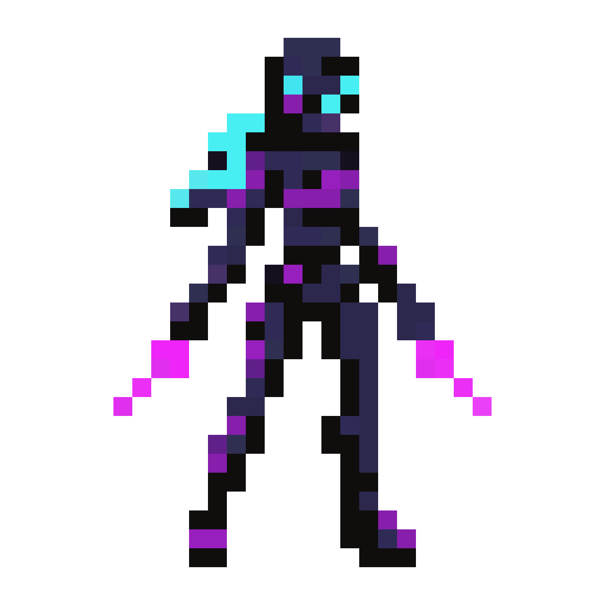 Futuristic Neon Assassin Sprite pixel art