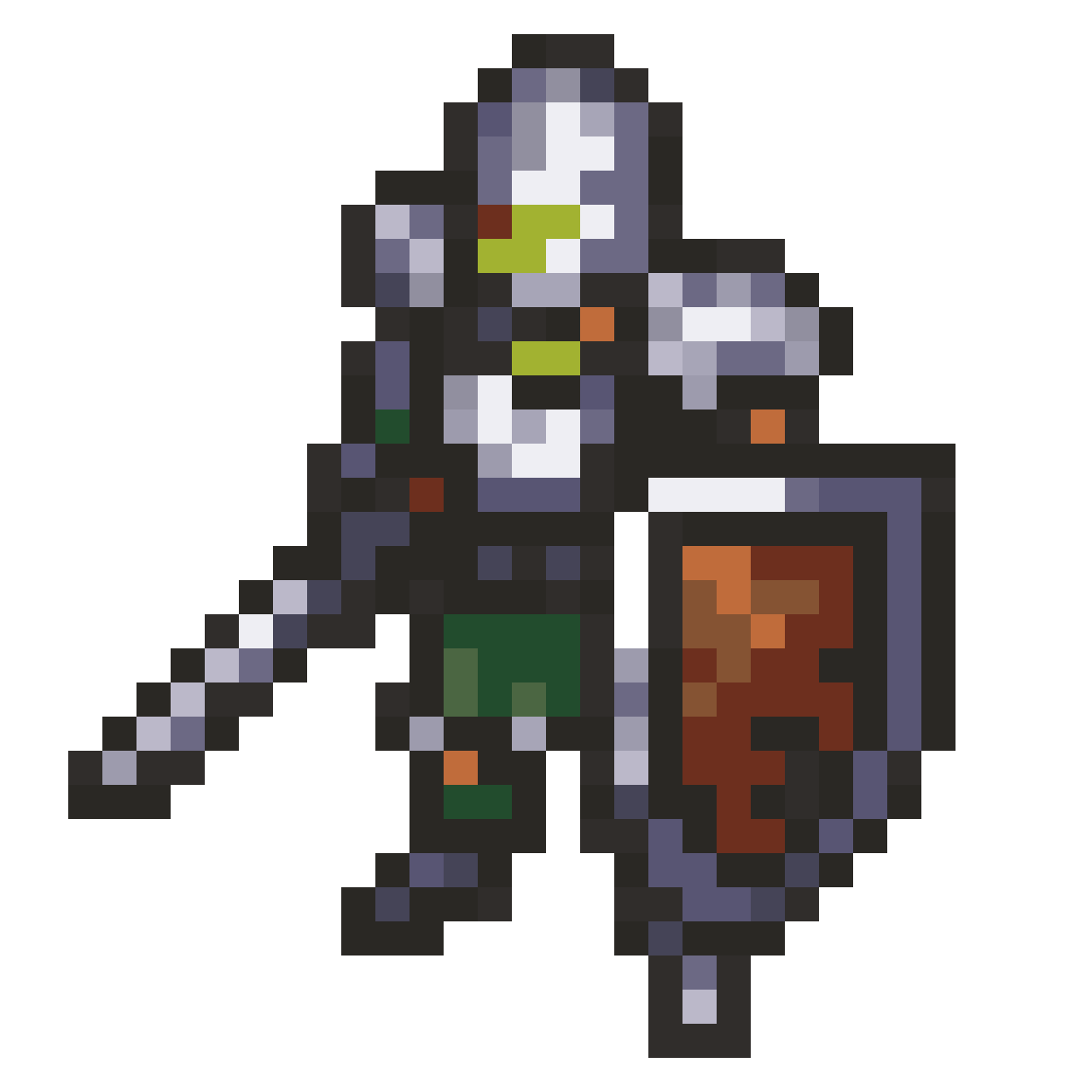 Human Paladin in Silver Armor pixel art