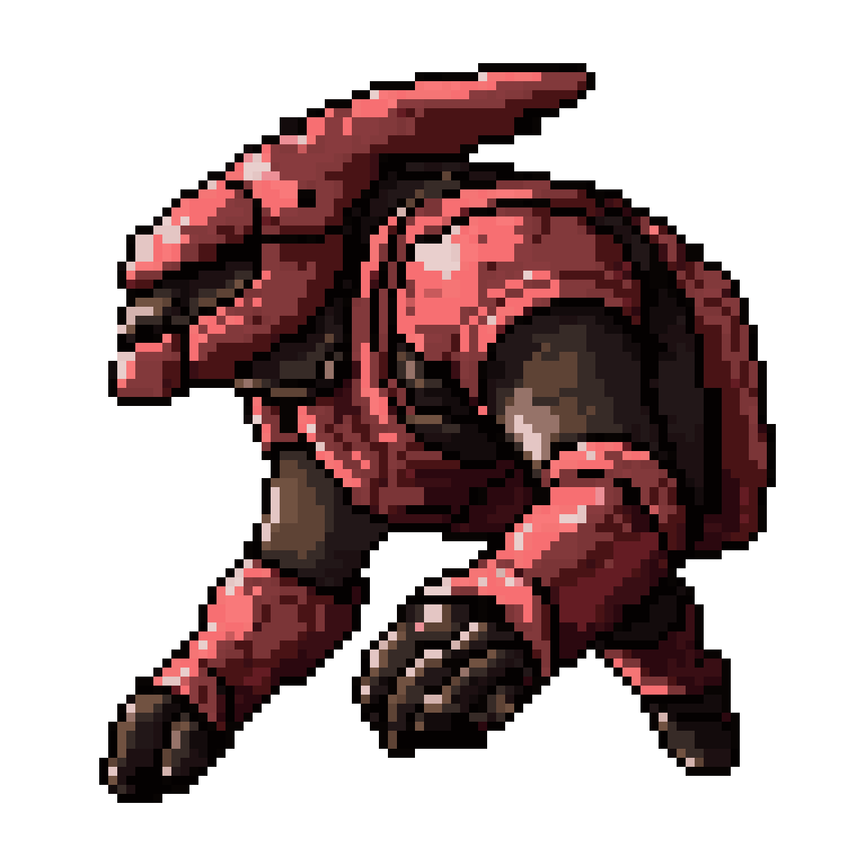 Red and Black Boss Spaceship — 94×95 pixel art sprite