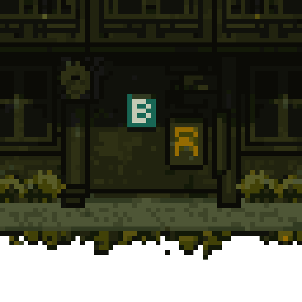 loopable city backstreets background pixel art