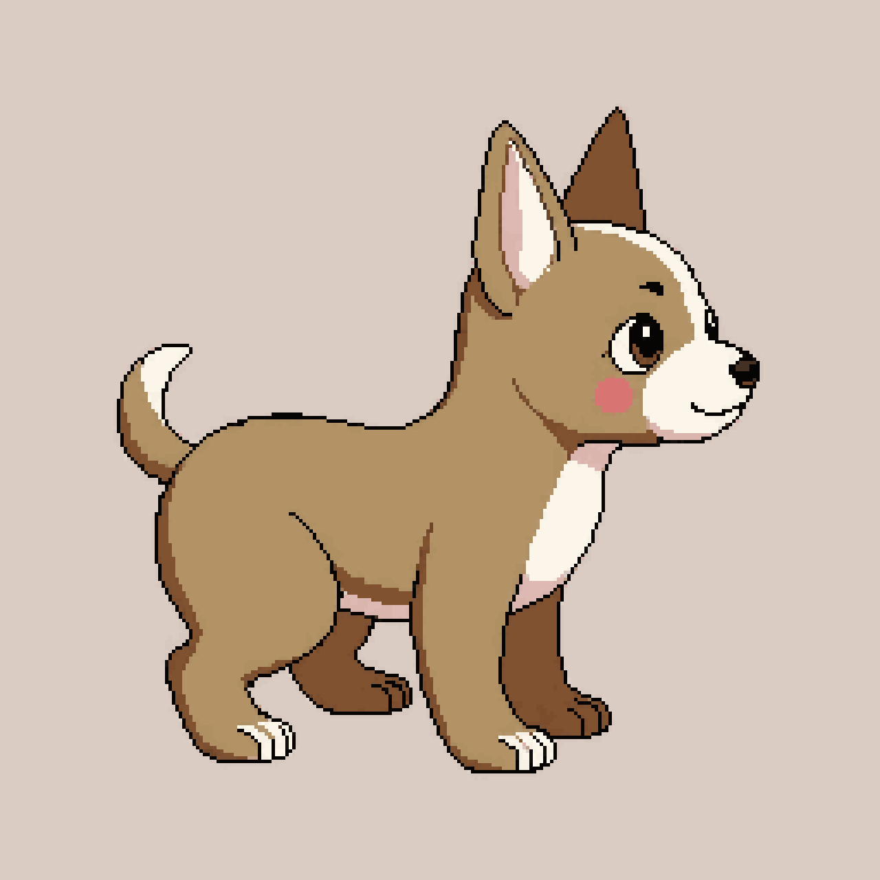 puppy with stink lines pixel art