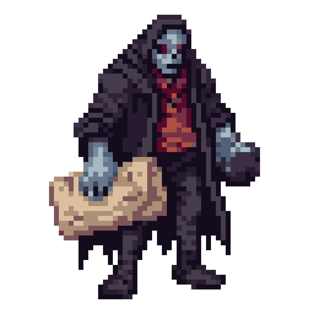 Eerie Supernatural Notary Figure pixel art
