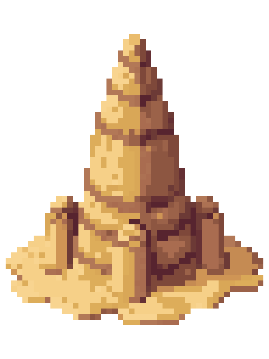 Detailed Sandcastle on the Beach pixel art