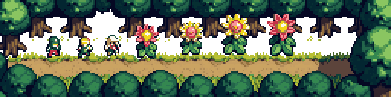 An isometric-view HD-2D pre-rendered game pixel art