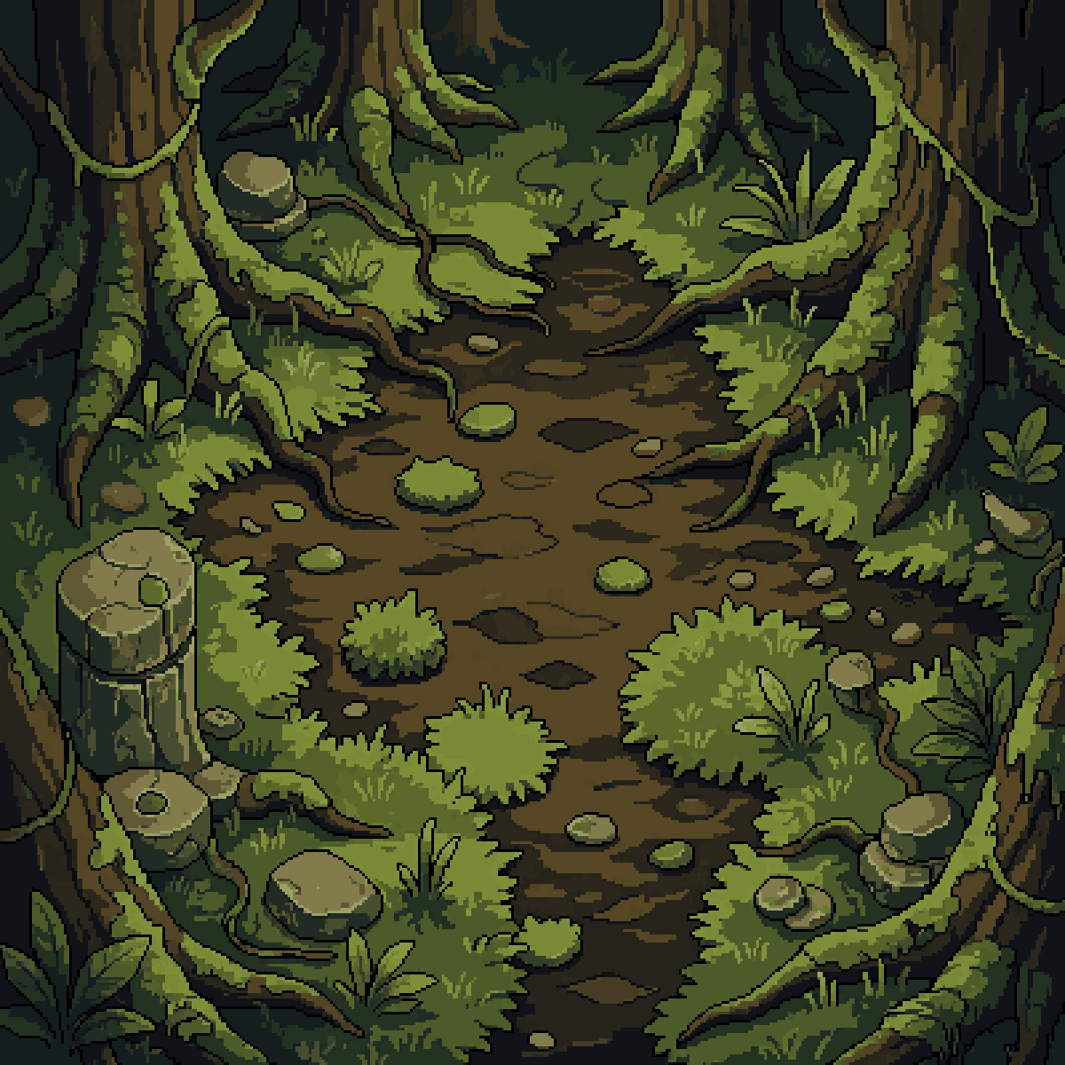 Top-down 2D texture, seamless tile, pixel art