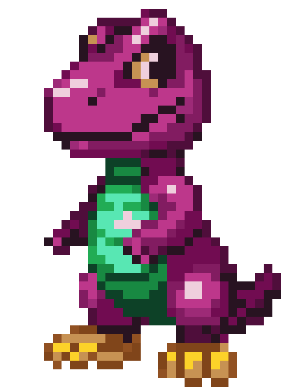 big furry T. rex mascot character pixel art