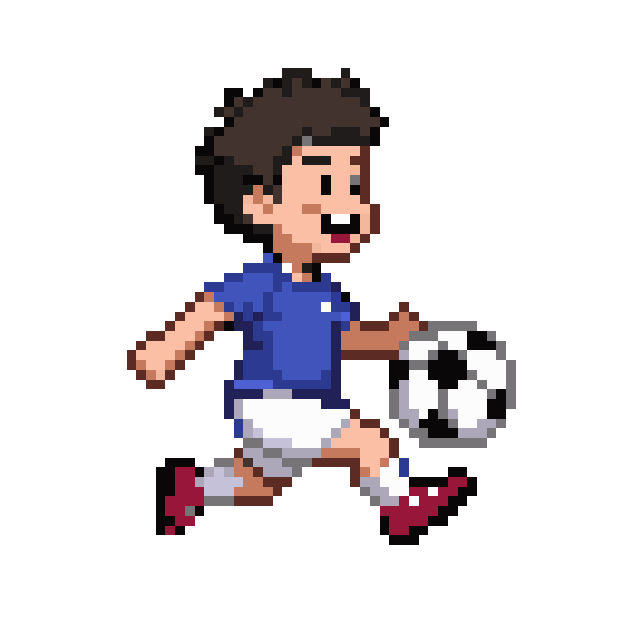 Chibi Soccer Player in Blue Jersey pixel art