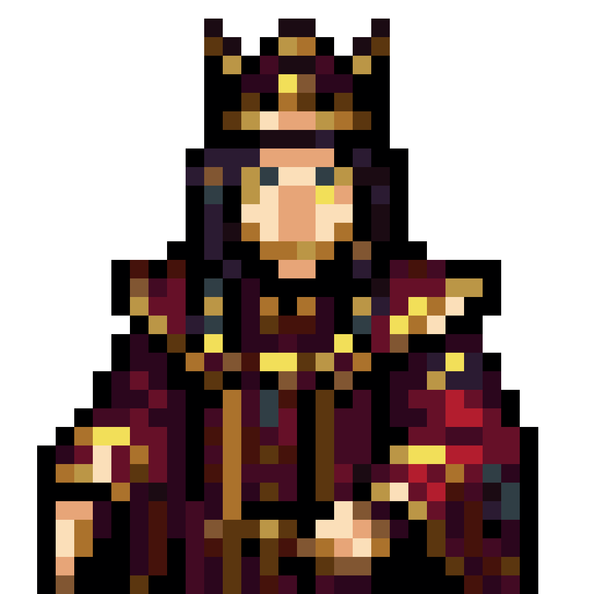 Mysterious Medieval King Sprite pixel art