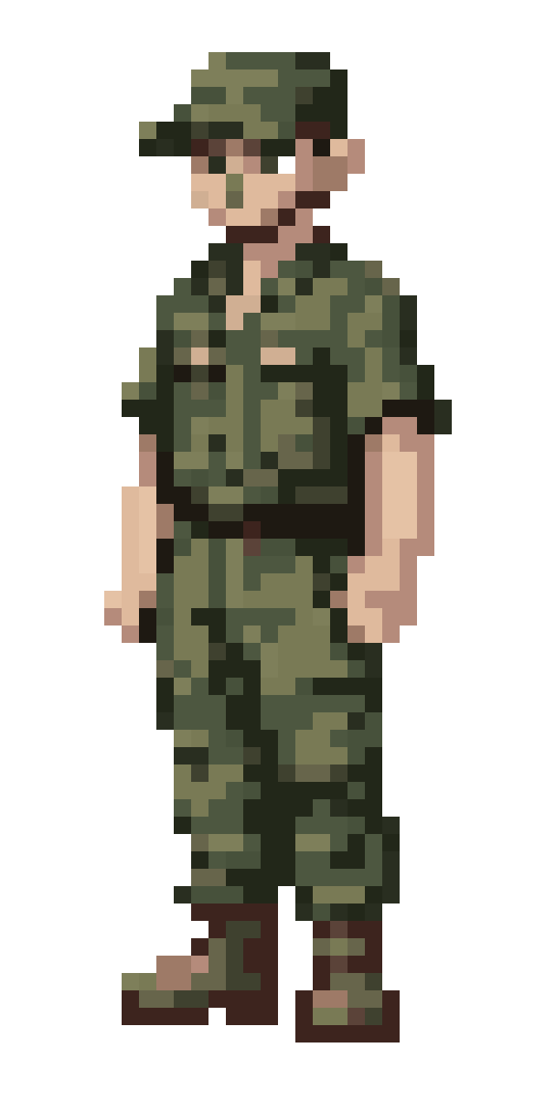 US Army Soldier in Camouflage pixel art