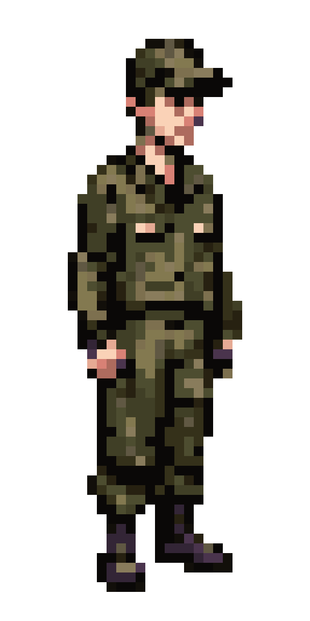 US Army Soldier in Camouflage pixel art