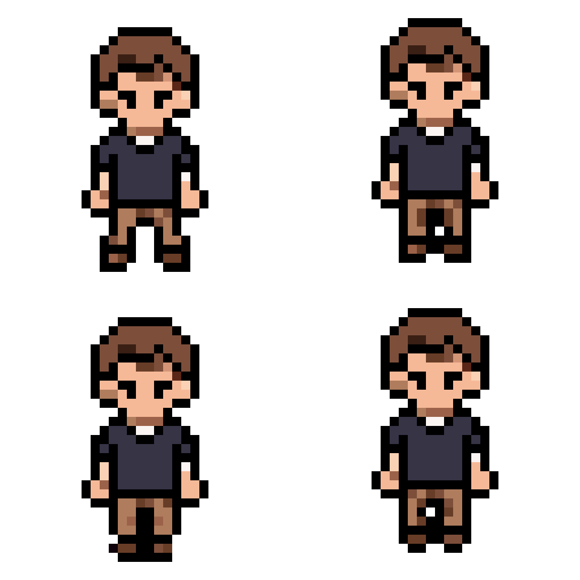 Casual Male Character Walking pixel art