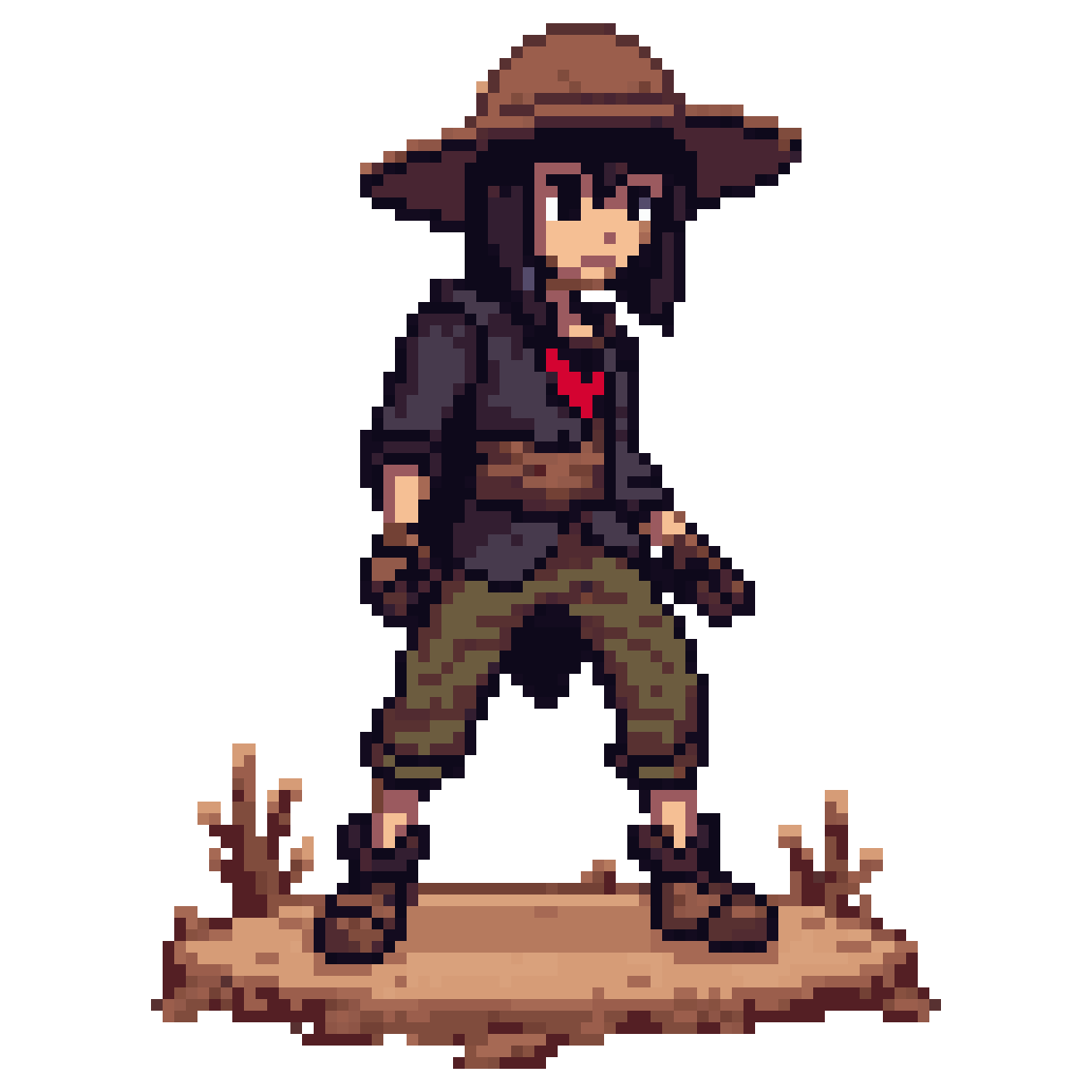 Pokemon Trainer Assassin in Desert pixel art