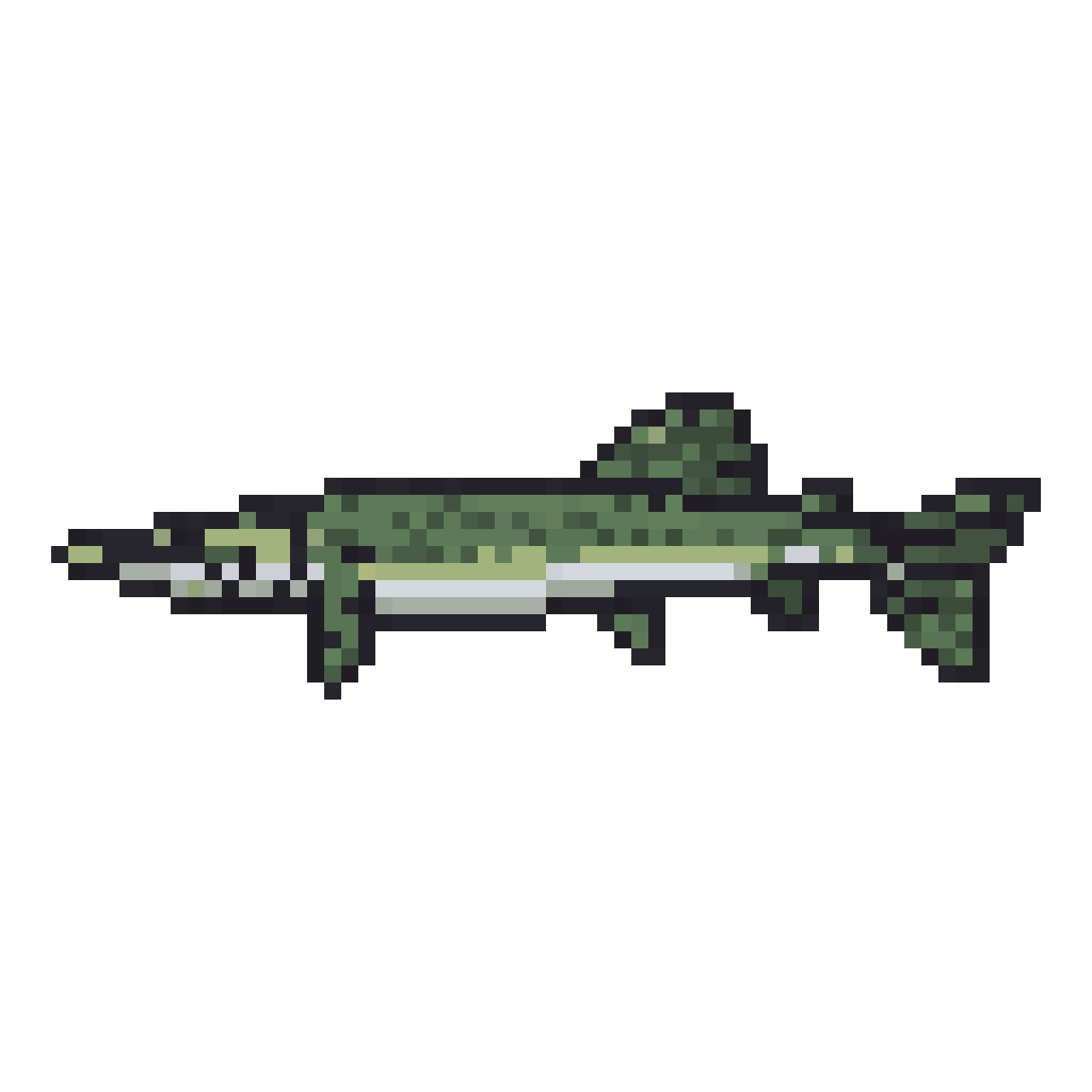 northern pike swimming gracefully pixel art