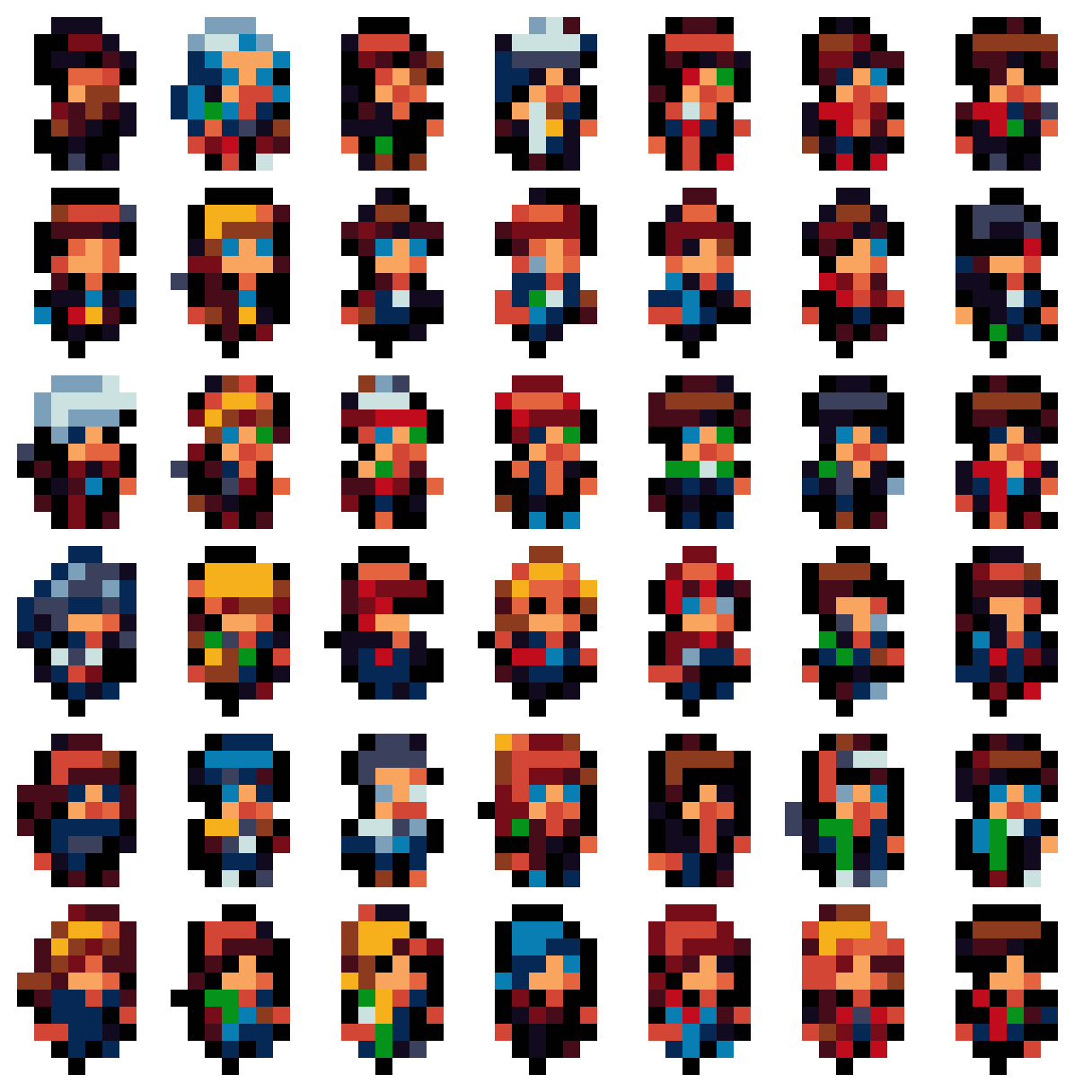 Customizable pixel-art character pixel art