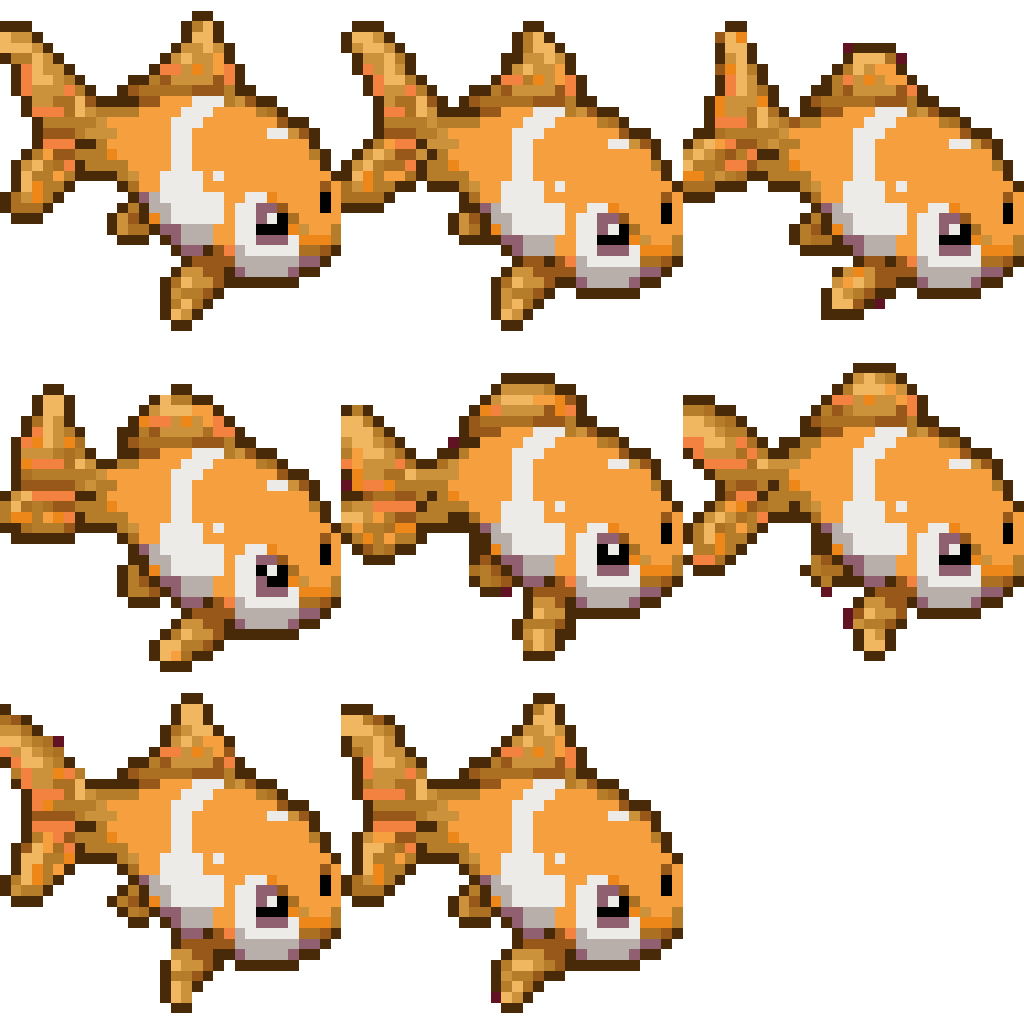 Goldfish Character Idle pixel art